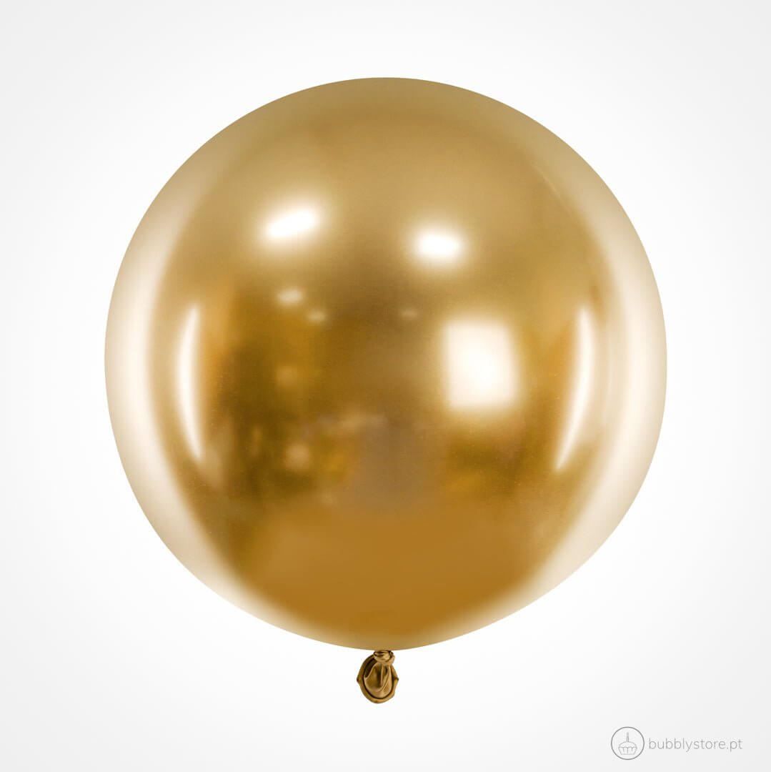 Balão Dourado Metalizado (60cm) - Bubbly