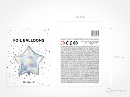 Balão Estrela Iridescente - Bubbly