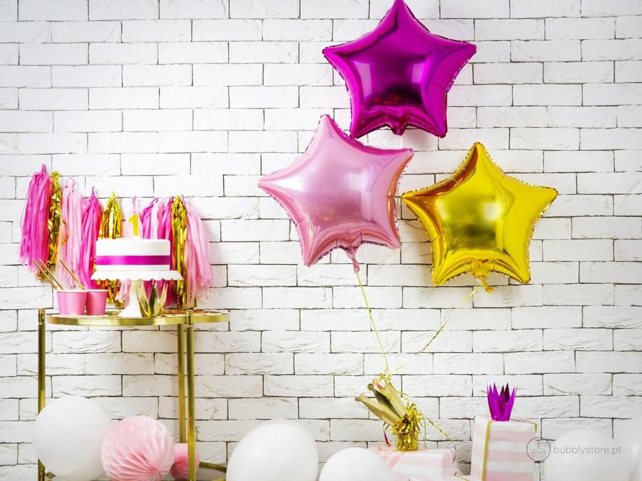 Balão Estrela Rosa Claro
