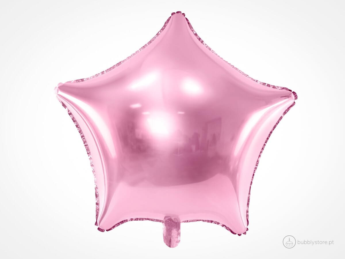 Balão Estrela Rosa Claro - Bubbly