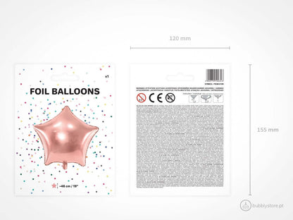 Balão Estrela Rose Gold - Bubbly