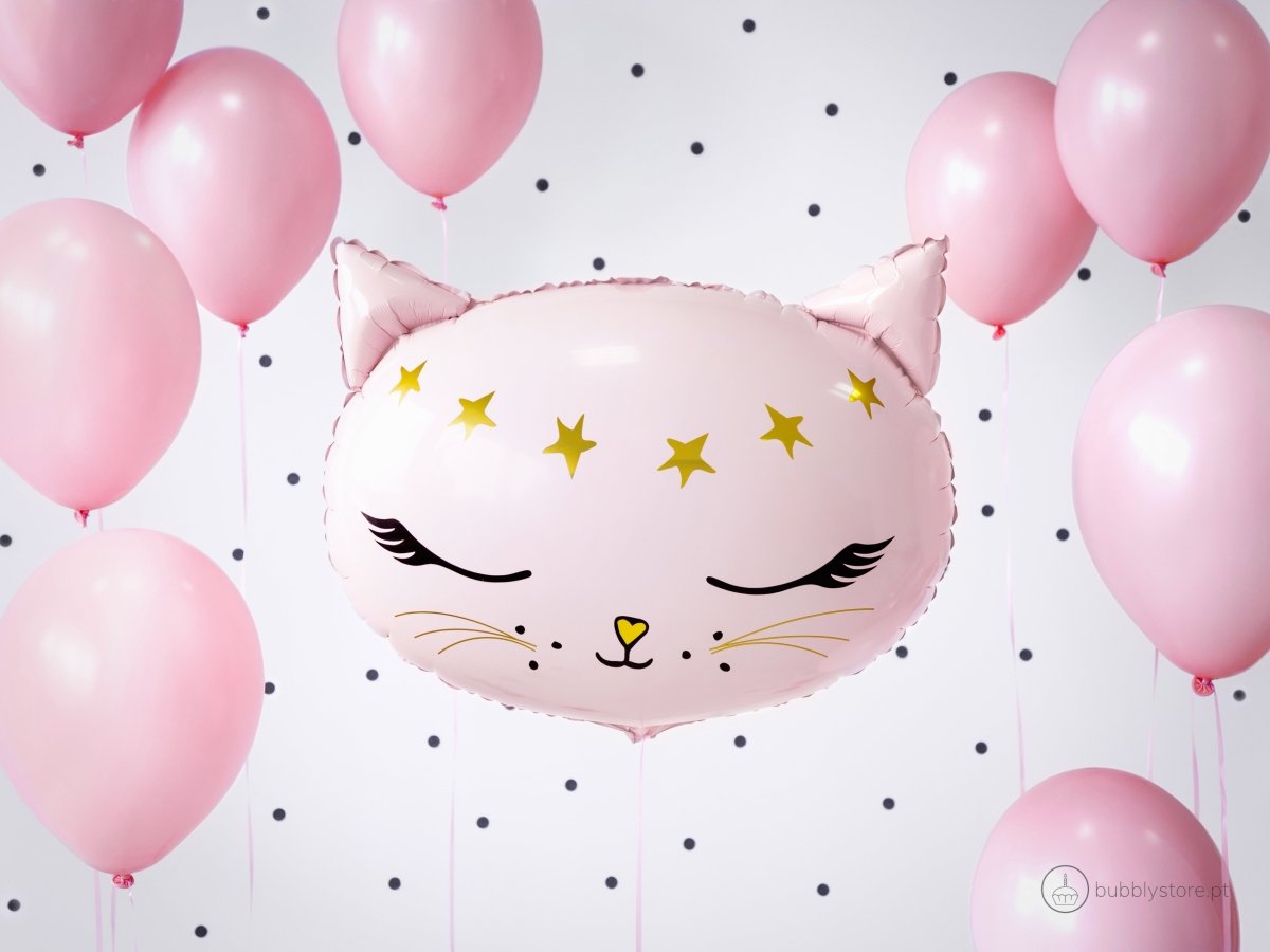 Balão Gato Rosa - Bubbly