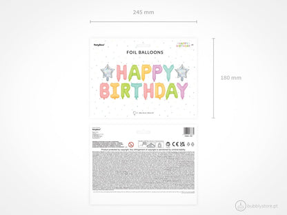 Balão Happy Birthday - Bubbly
