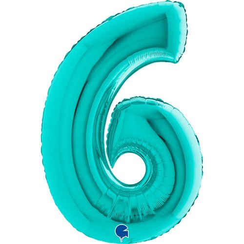 Balão Números Azul Turquesa - Bubbly