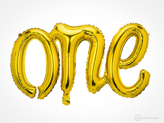 Balão One Dourado - Bubbly