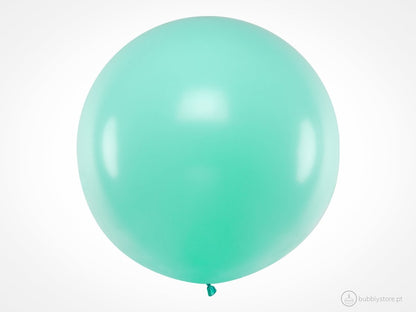 Balão latex, liso acabamento pastel / mate, com 1 metro de diâmetro. Apto para enchimento com hélio. Preço por uma unidade.
