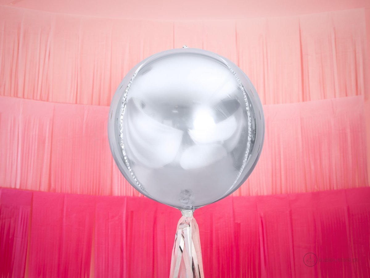 Balão Redondo Prateado - Bubbly