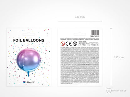 Balão Redondo Violeta e Azul - Bubbly