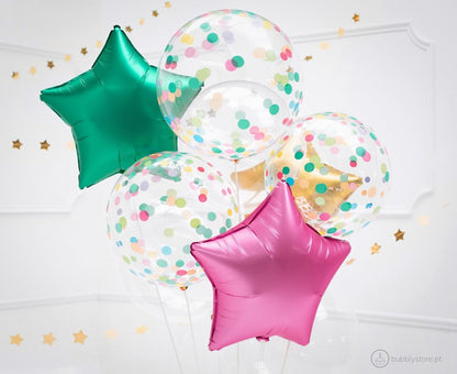 Balão Transparente Confetis - Bubbly