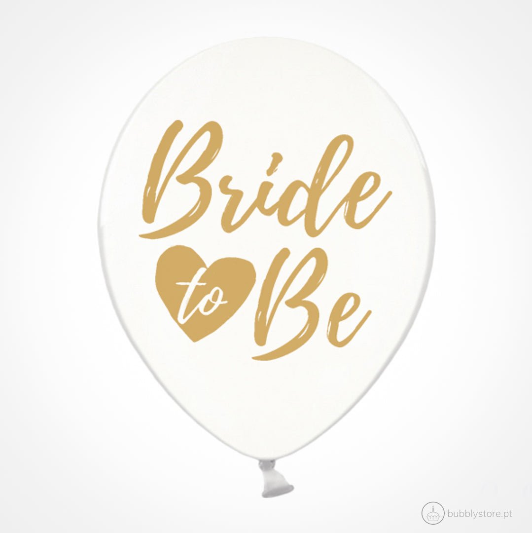 Balões Bride to Be Transparente c/ Dourado - Bubbly