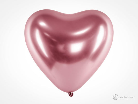 Balões Coração Rose Gold - Bubbly