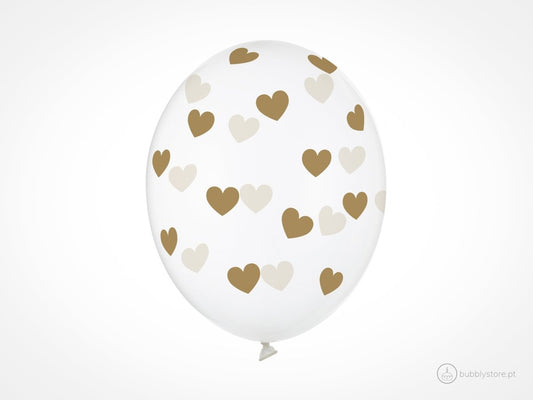 Balões Corações Dourados - Bubbly
