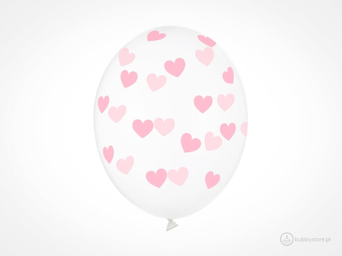 Balões Corações Rosa Claro - Bubbly
