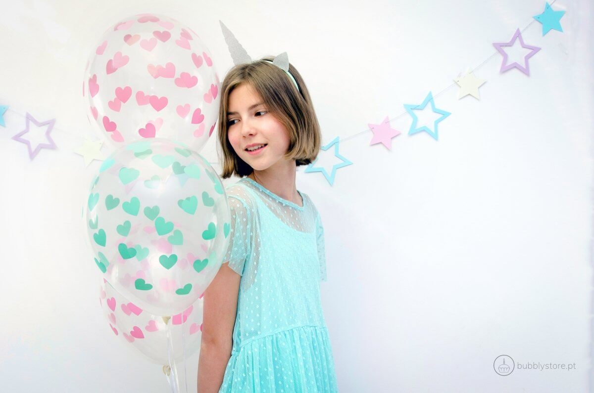 Balões Corações Rosa Claro - Bubbly