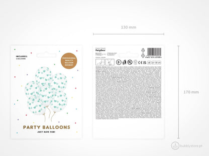 Balões Corações Verdes - Bubbly